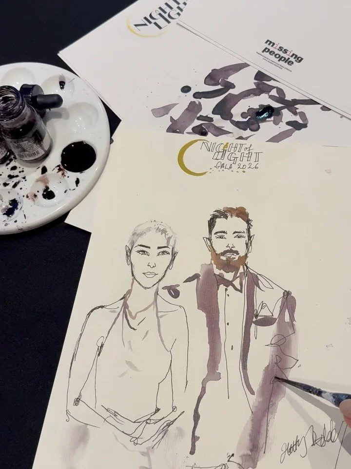 Thank you @missingpeople.uk for all the incredible and important work you do, it was an honour to draw your guests at your fundraising Night of Light Gala 2026 @royallancasterlondon . The event was full of moving stories, love, connection, generosity