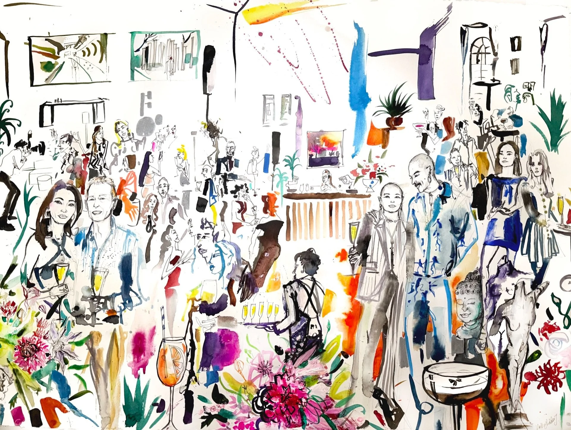 Hatty Pedder | Private Chelsea party | Live event painting.jpg
