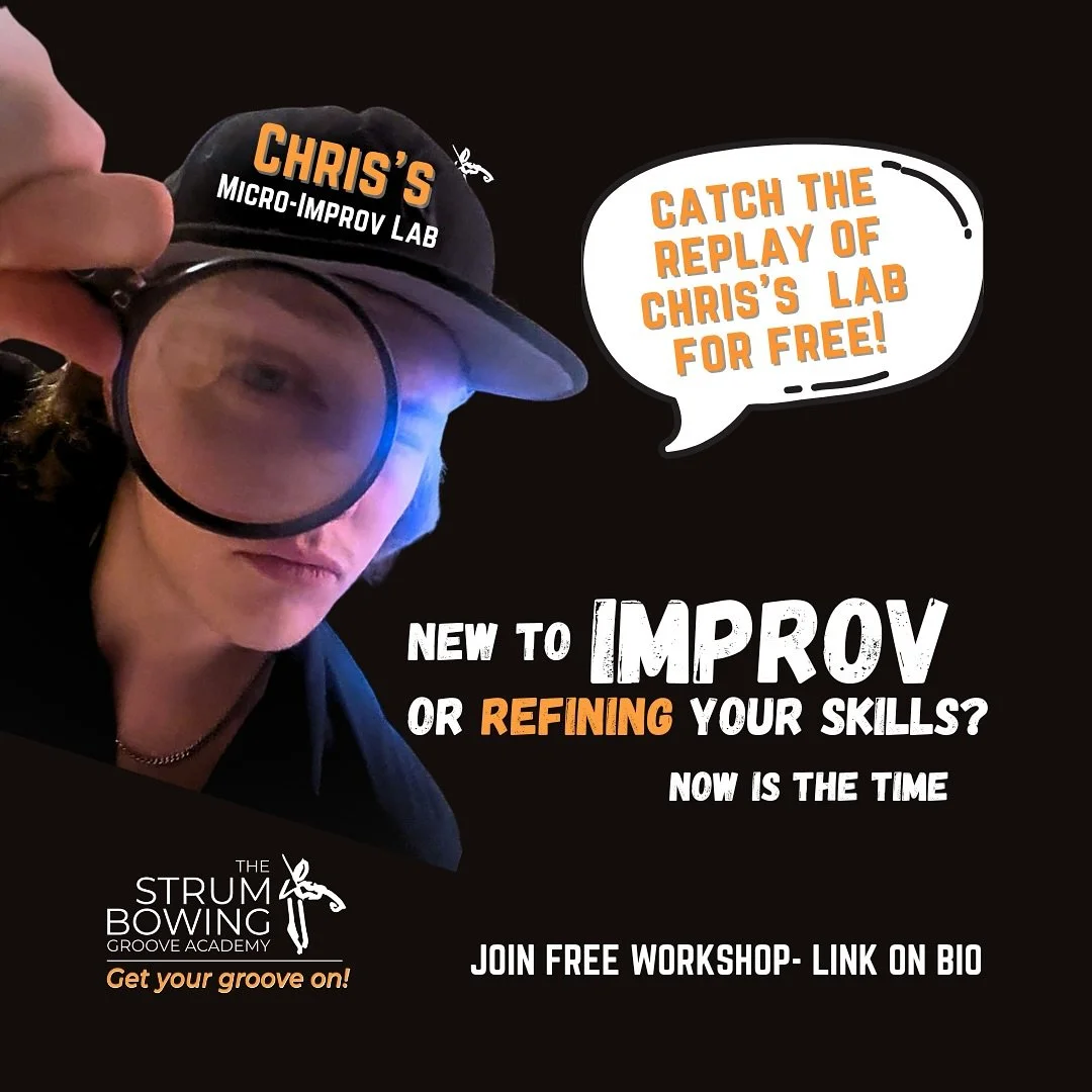 🎶 Ready to groove and improvise?
Our Micro-Improv Lab with Chris Tate @jazz.cello is now available to watch for free!

This pre-recorded session is full of fresh ideas, fun energy, and powerful techniques that will open new ways to express yourself 
