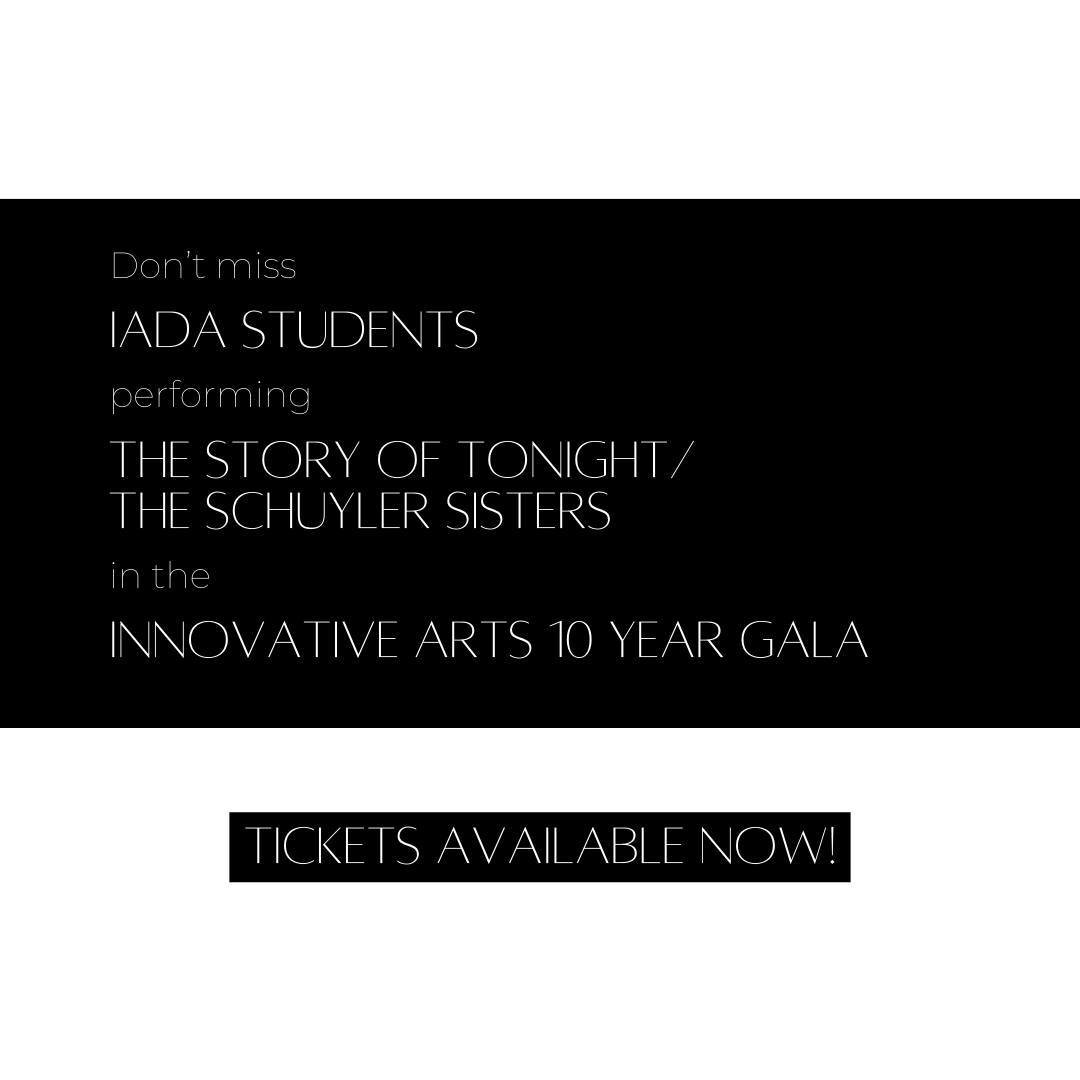 Here is the big reveal of our IADA student number in the Innovative Arts 10 Year Gala! Students will be performing The Story of Tonight and The Schuyler Sisters from Hamilton.⁠
⁠
Catch them on stage at the Burlington Performing Arts Centre on Februar