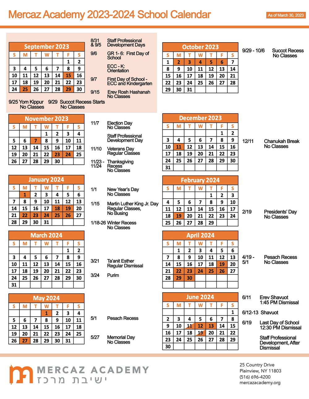 Calendar 2023-2024 — Mercaz Academy ישיבת מרכז Calendar 2023-2024 — Mercaz Academy ישיבת מרכז