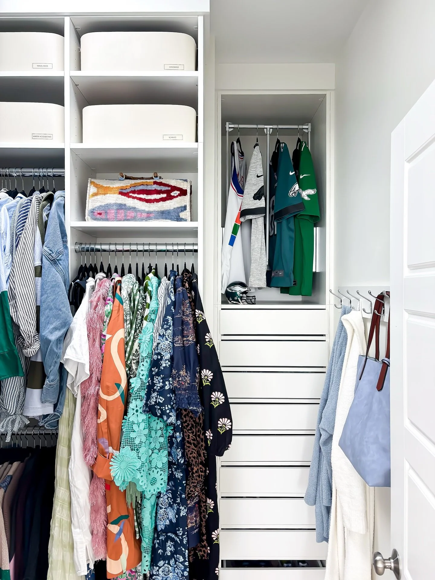 Your space should tell your story.

From designer heels to championship moments &mdash; this closet was designed to celebrate both. Thoughtfully organized, beautifully personal. 

&hellip;Go Birds 🦅