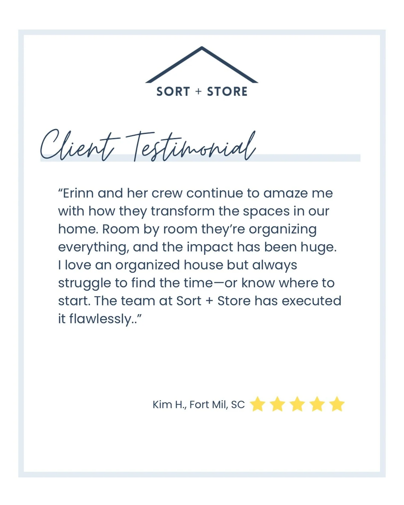 &ldquo;Erinn and her crew continue to amaze me with how they transform the spaces in our home. Room by room they&rsquo;re organizing everything, and the impact has been huge. I love an organized house but always struggle to find the time&mdash;or kno