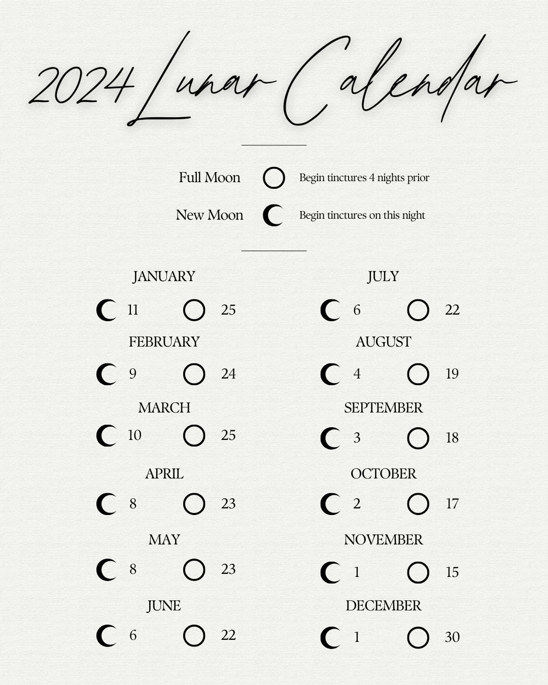 Lunar Calendar — Lily Choi Natural Healing