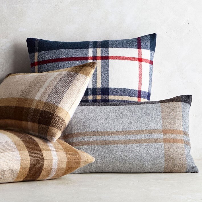 Grayson Plaid Lambswool Pillow Cover, Williams Sonoma