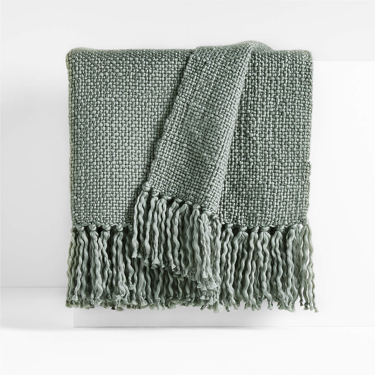 Mineral Hand-Loomed Fringe Throw, Crate + Barrel
