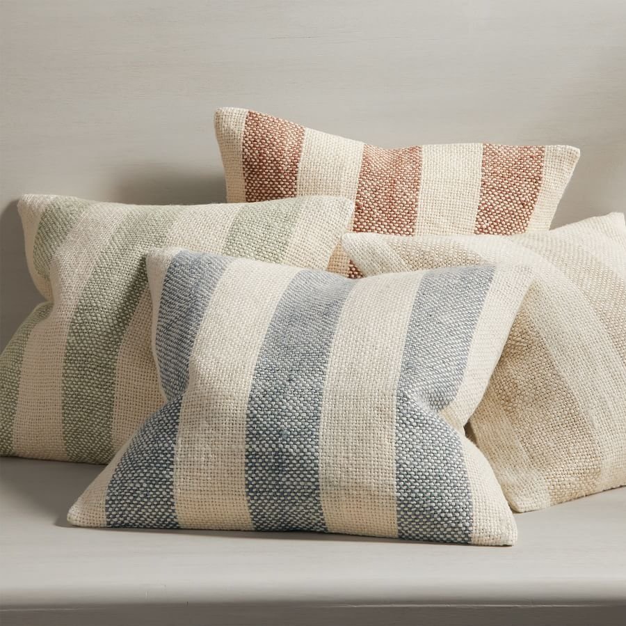 Faye Textured Striped Pillow, Pottery Barn