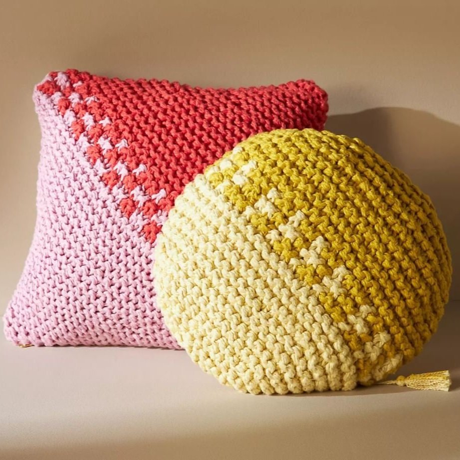 Hand-Knit Lawrence Pillow, Anthropologie