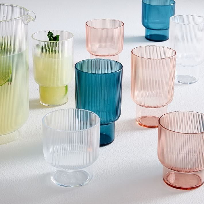 Acrylic Fluted Double and Highball Set, West Elm