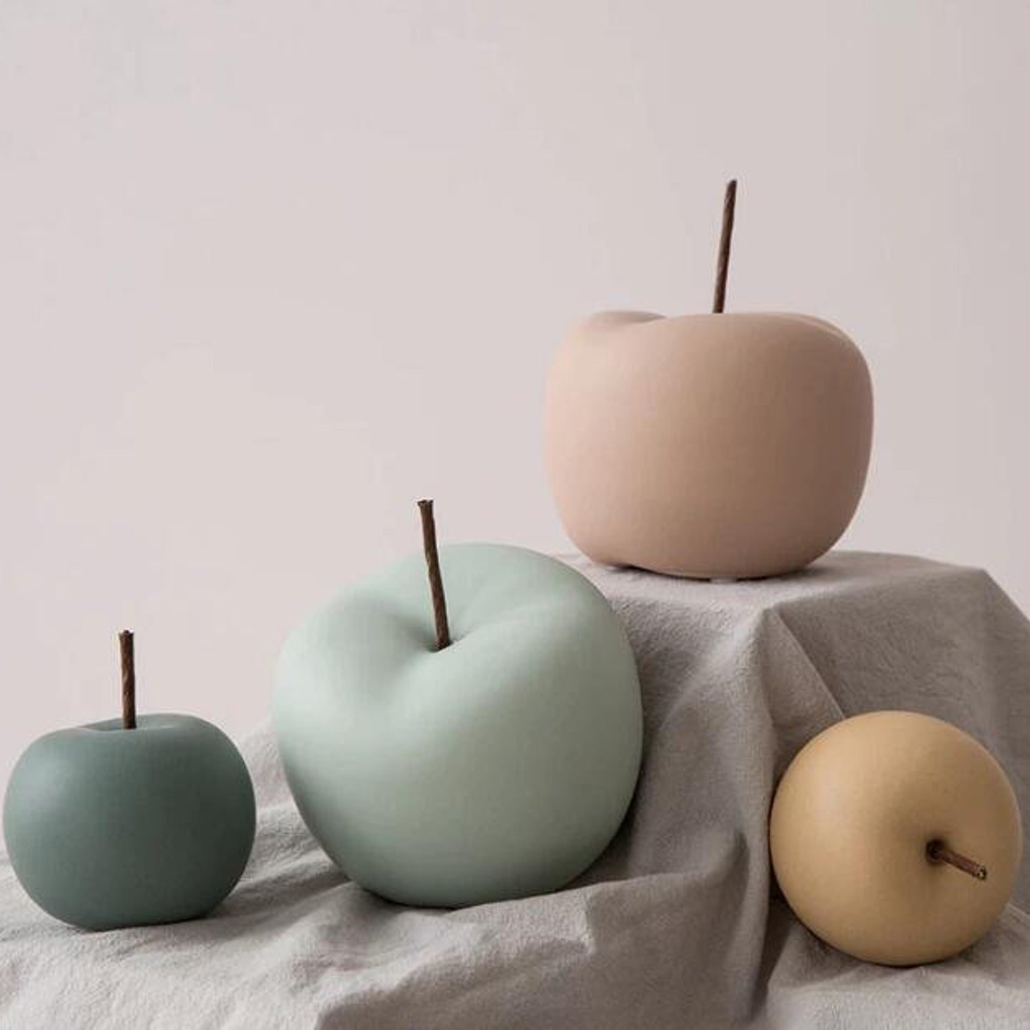 Modern Matte Ceramic Apple Set, Etsy
