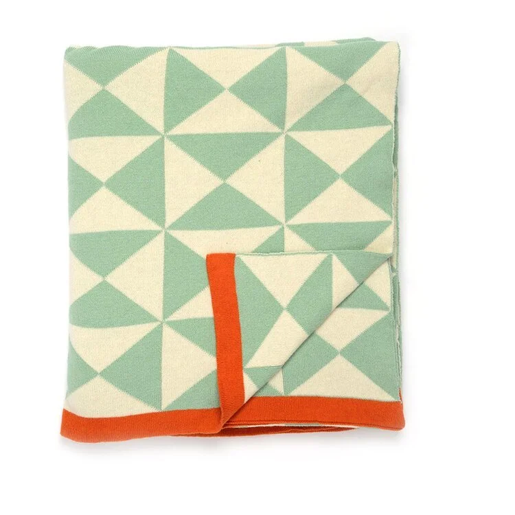 Darzzi Wind Farm Cotton Geometric Knit Throw, Perigold