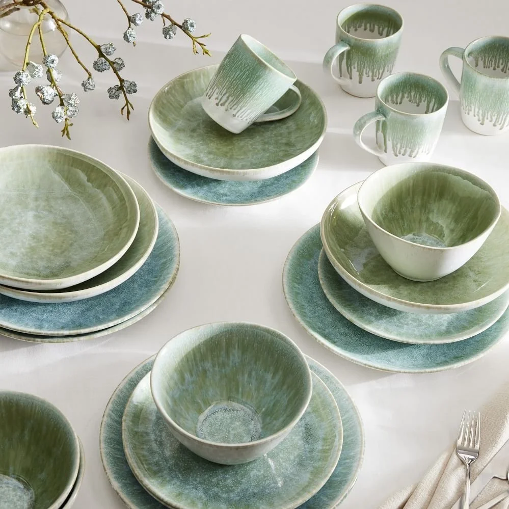 Reactive Glaze Stoneware 20-Piece Set, West Elm