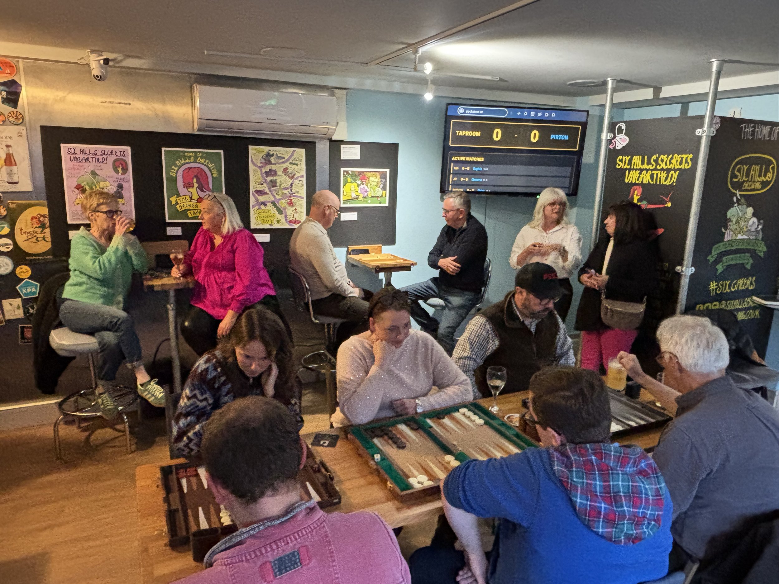 Backgammon event at Six Hills Taproom in Stevenage Old Town