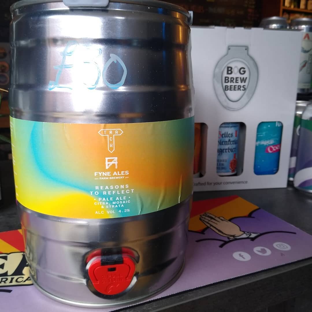 Lockdown coming again. 5 litre, 8.6 pint kegs available from Track brewery/Fyne. Reason to reflect (seems apt) 4.2% pale ale. We have six only @ &pound;30. Come down and grab one. #realale #craftbeer #craftbeer #trackbrewingco #stevenageoldtown #bogb