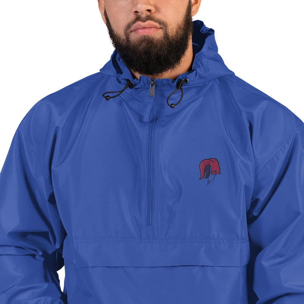 champion windbreaker red white blue