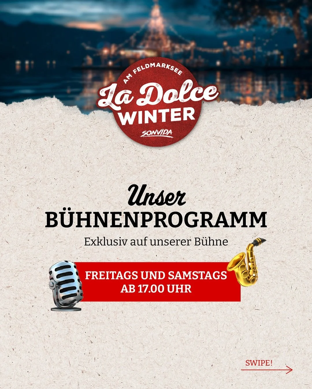 La Dolce Winter in Sassenberg hat gestartet 😍 Und hier ist das B&uuml;hnenprogramm f&uuml;r die n&auml;chsten Tage. ⬆️

Die ersten Fackelwanderungen sind gelaufen und ihr habt euch beim Eisstockschie&szlig;en von eurer besten Seite gezeigt. 

Habt i