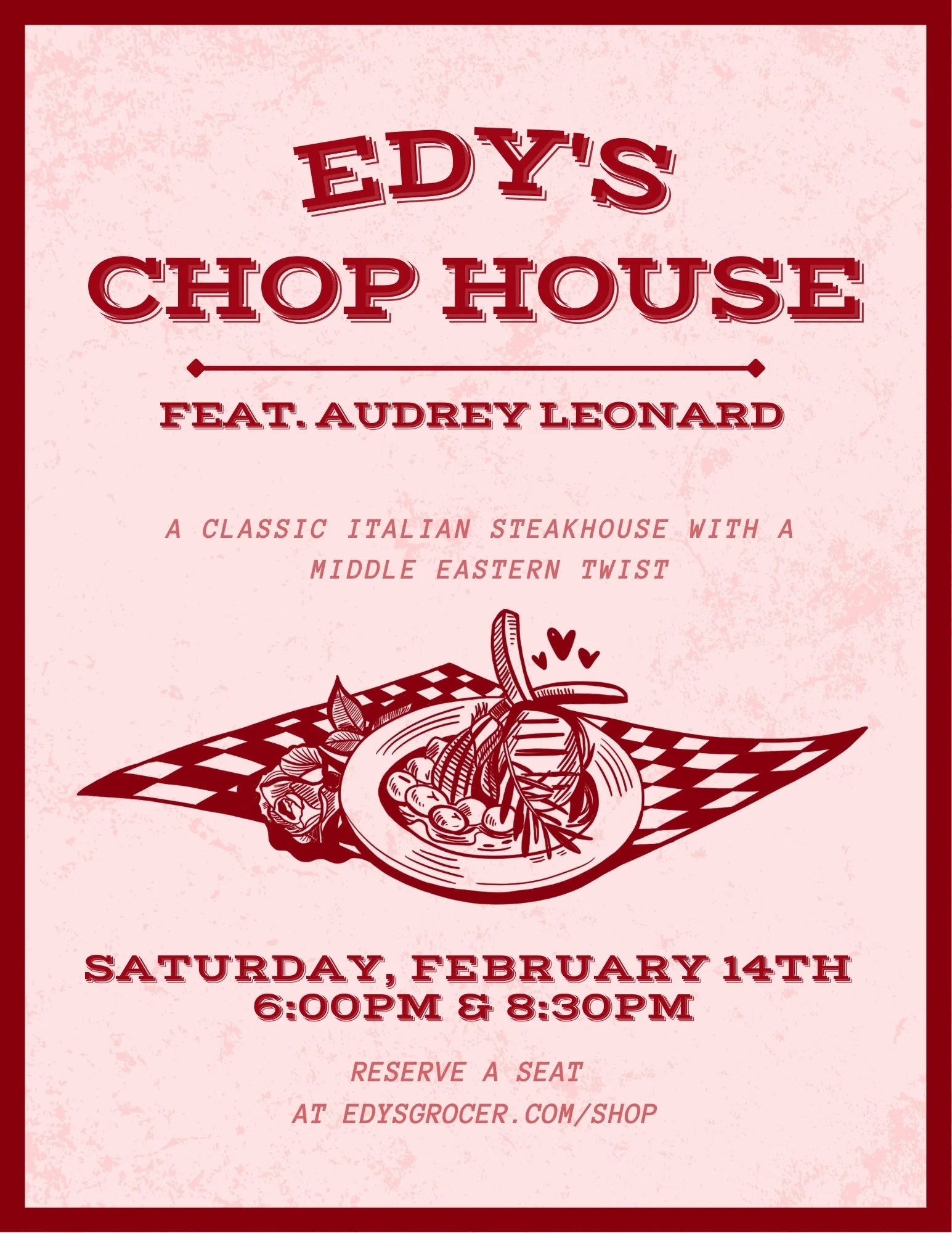 Edy's Chophouse feat. Audrey Leonard Valentine's Day Dinner