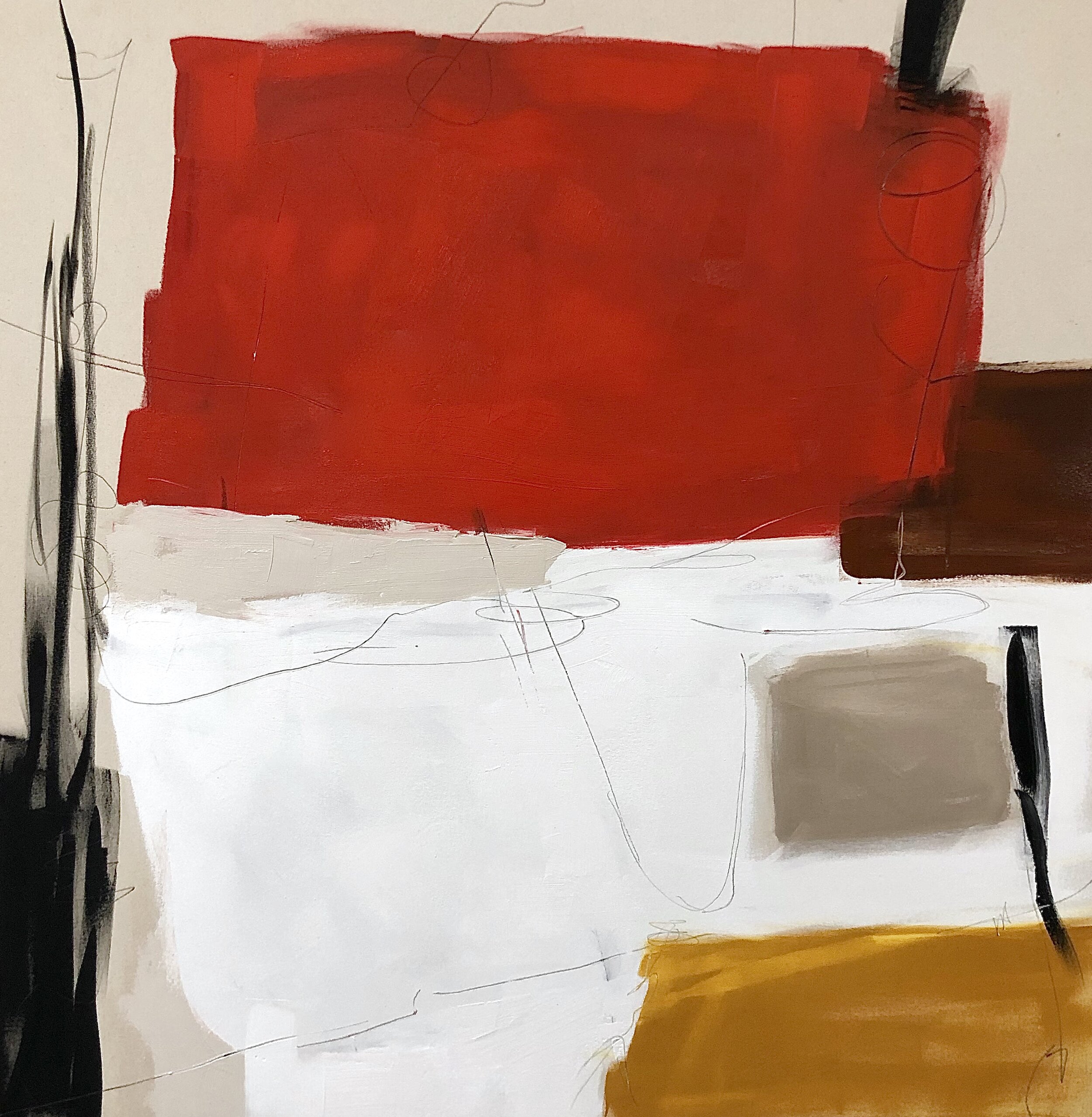 SIDEWAYS,
2020,
acrylic & oil stick on canvas,
48 x 48"