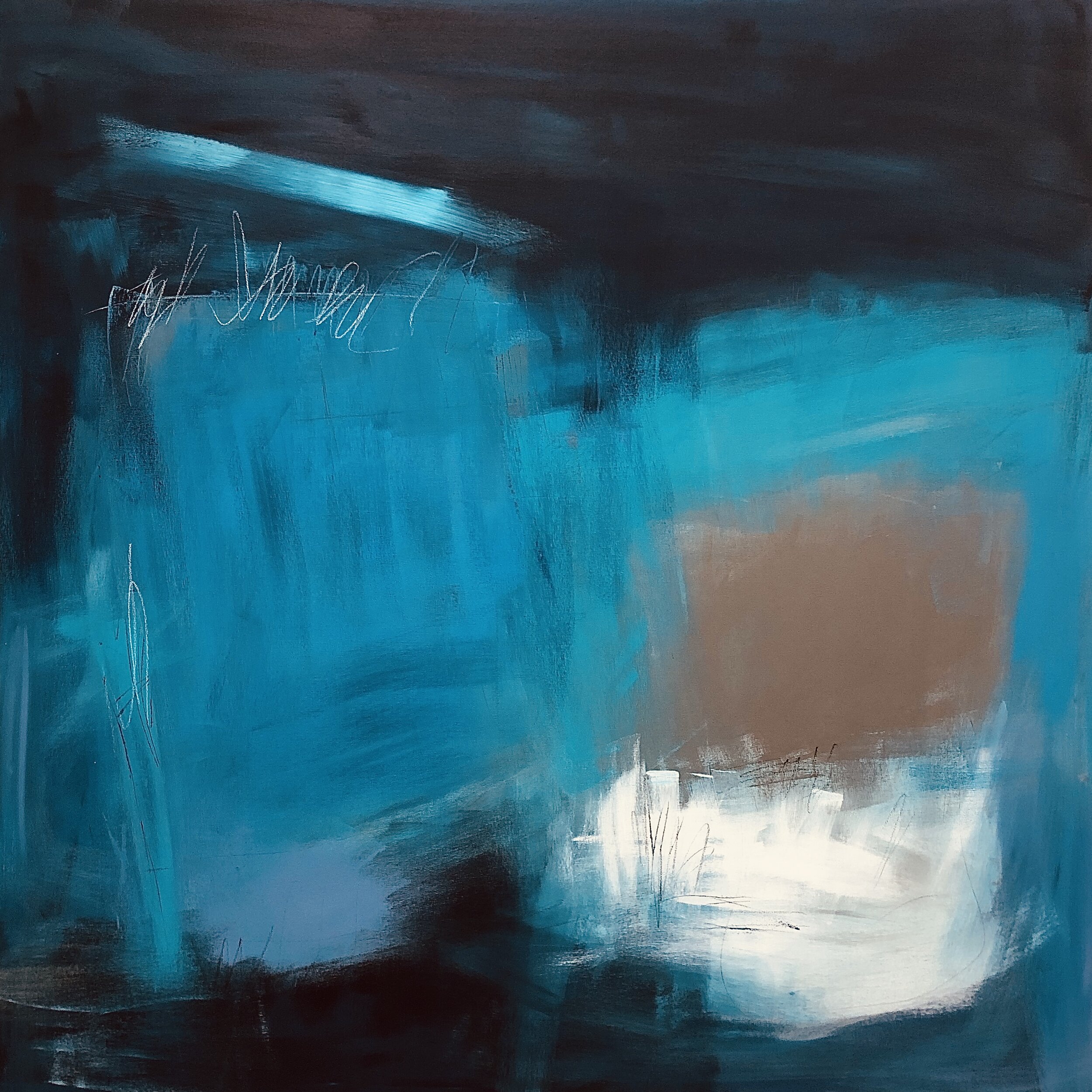 FAMILY TIME, 2020, acrylic & marker on canvas, 72 x 72"