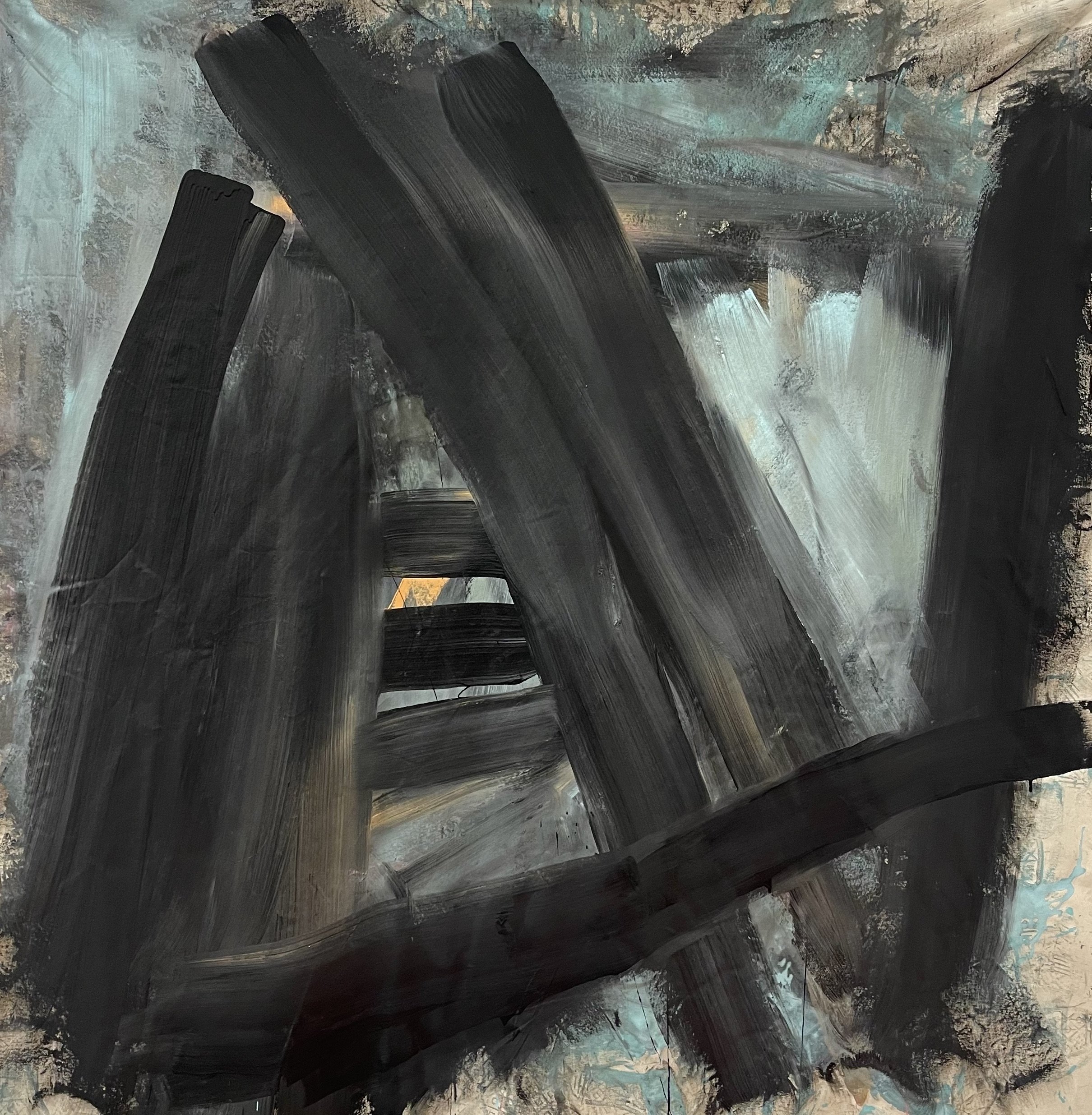LEAN IN,
2022,
acrylic & pencil on canvas,
80 x 80"