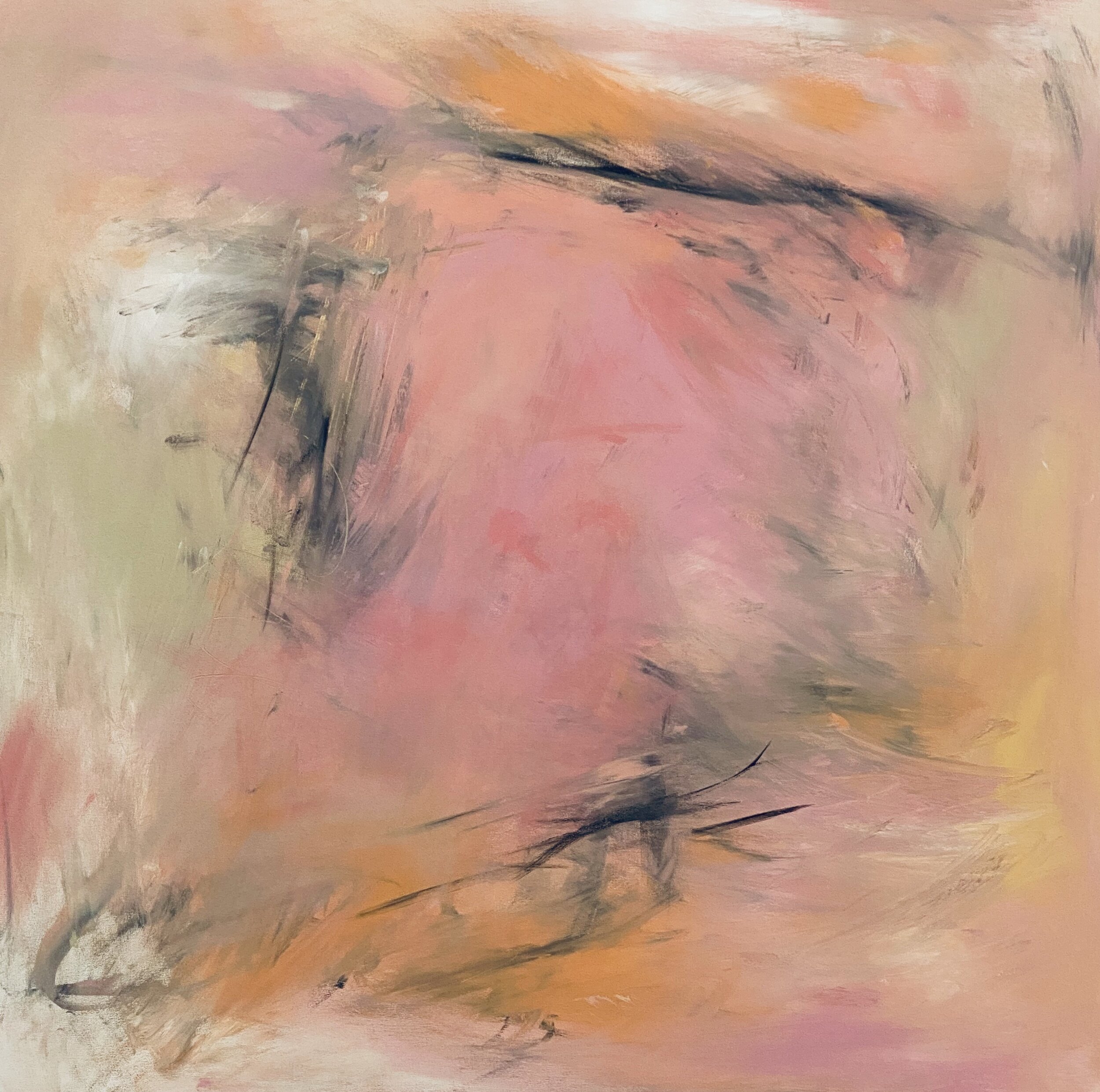 SPRING EQUINOX,
2021,
acrylic, oil stick & pencil on canvas,
48 x 48"