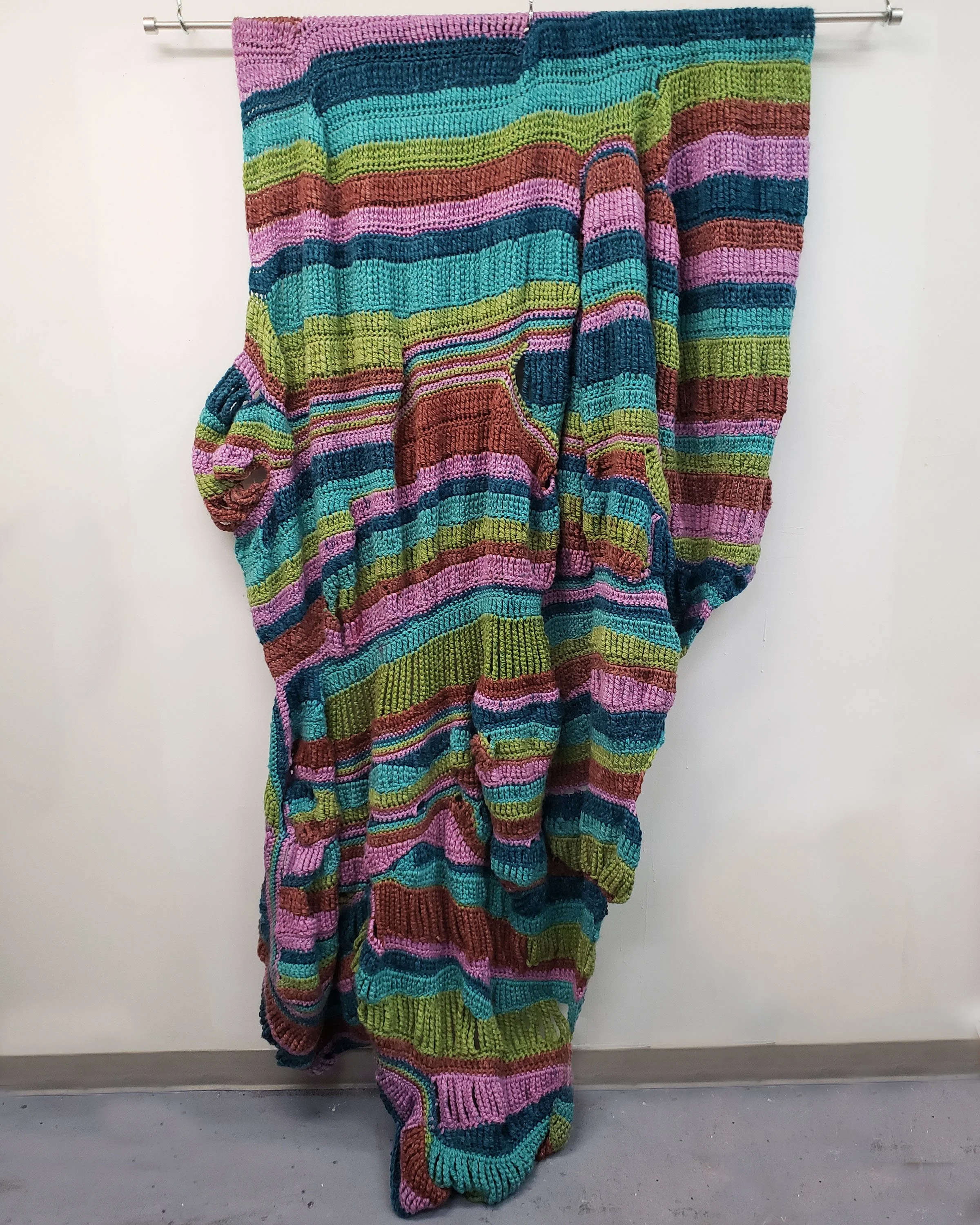 Tactile Tapestry #1.
2022-24,
Acrylic Yarn,
96 x 48 x 7 in