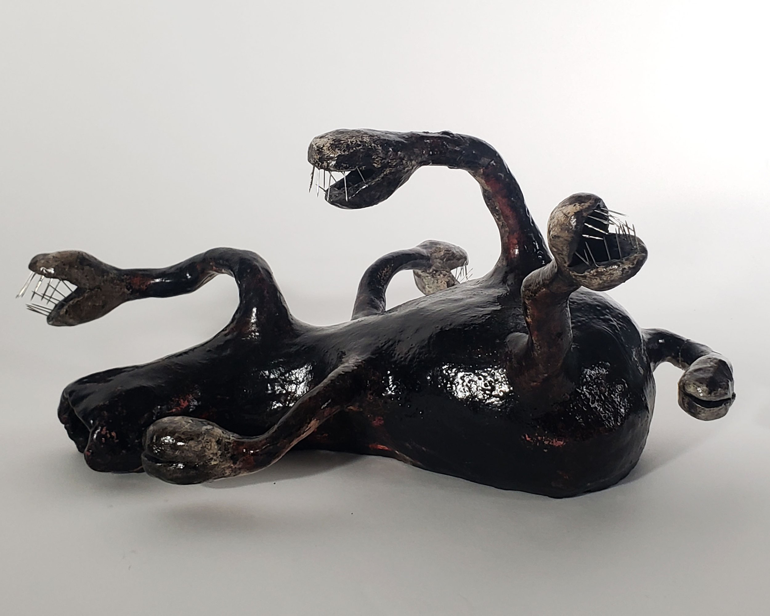 Medusarus (Slain)
8 x 18 x 18 in
Raku Stoneware, Sewing Needles
2019 - 2021