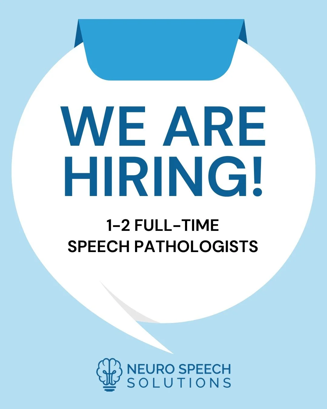 Neuro Speech Solutions is HIRING! 🎉
Come join our amazing team. 
I guarantee you will not see another job opportunity like this in the area. 
Before you apply, please remember this job is based in BUFFALO, NY 🦬
The full Indeed job listing is lo