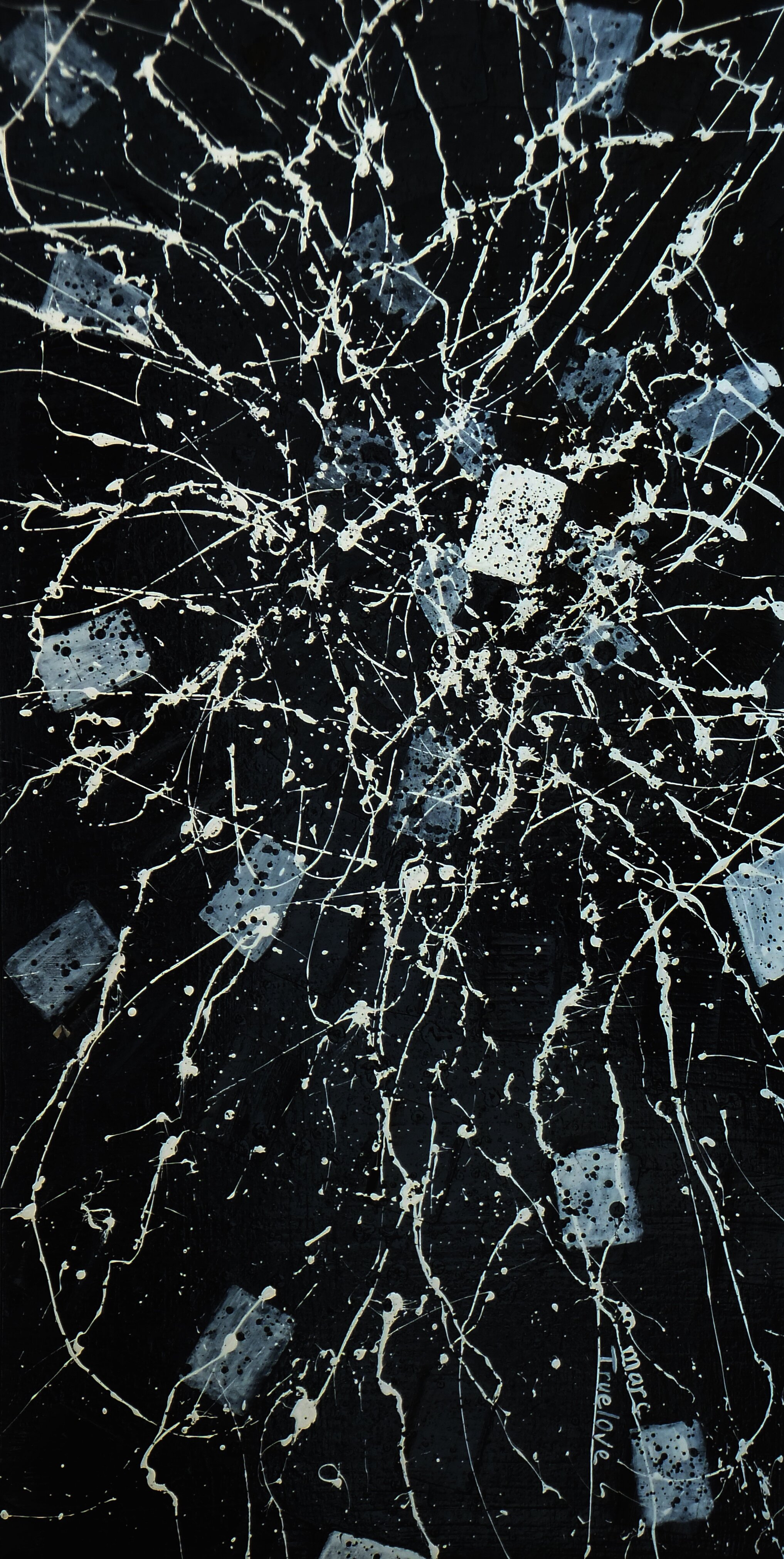 #48 playing cards and acrylic on canvas 48" x 24"