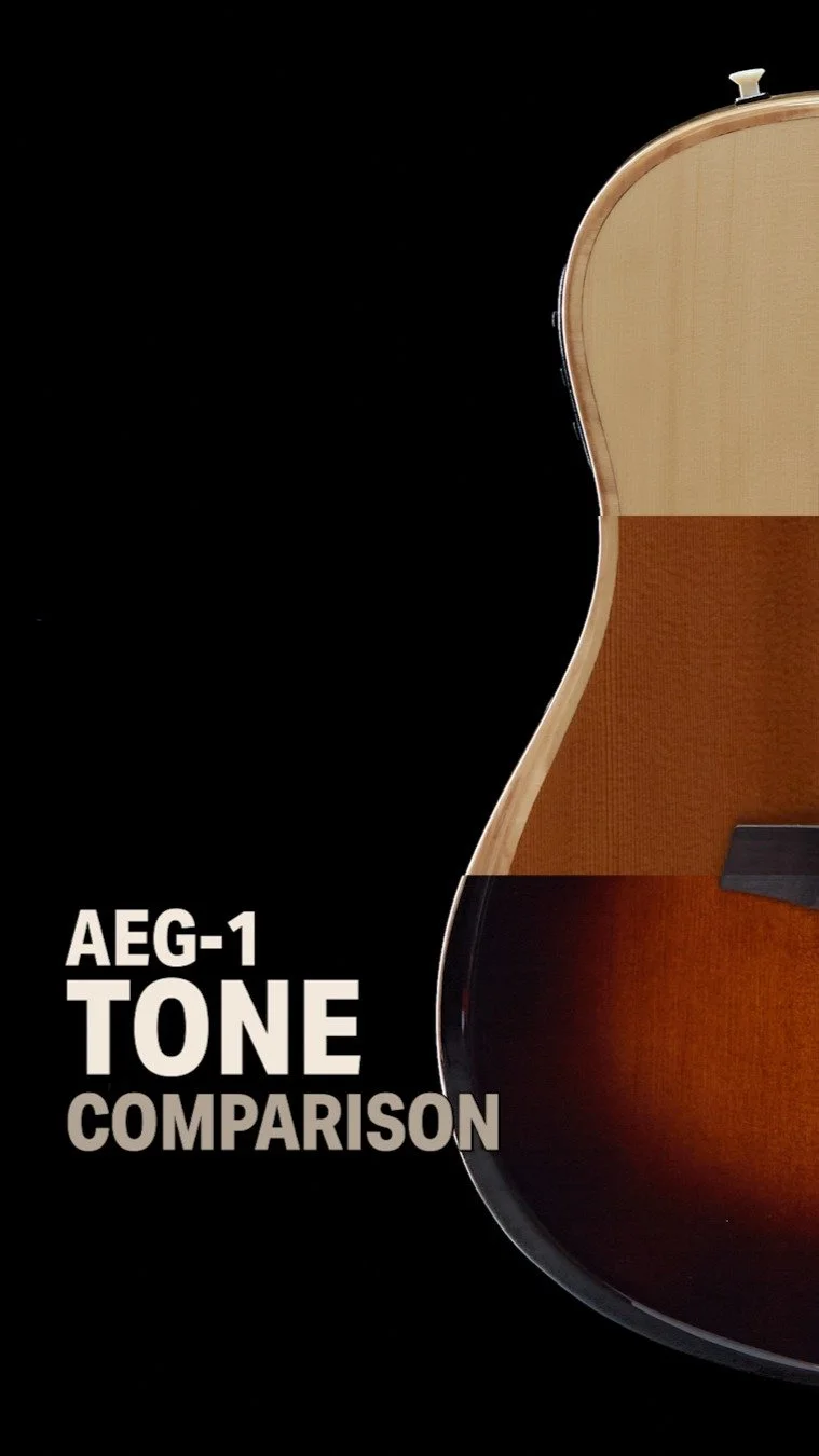 Can you hear the difference?

In this A/B/C comparison, Caleb walks through all three models of our AEG-1 Acoustic Electric Guitar &ndash; featuring our Torrefied Sitka Spruce, Natural Engelmann Spruce, and Sunburst Sitka Spruce. In each demo, the mi