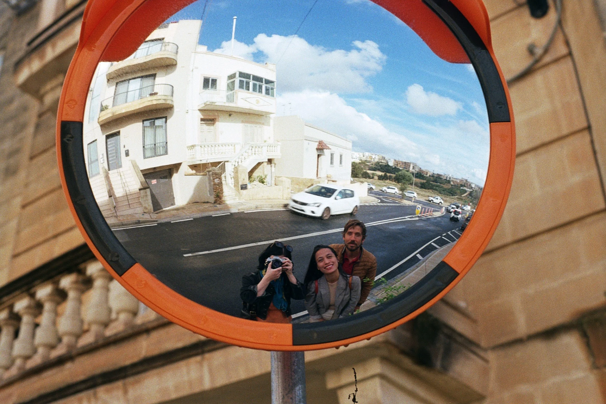 Mina, Ben & Elaine, Malta, 2024 / 
Minolta X370, Fujifulm ISO 400