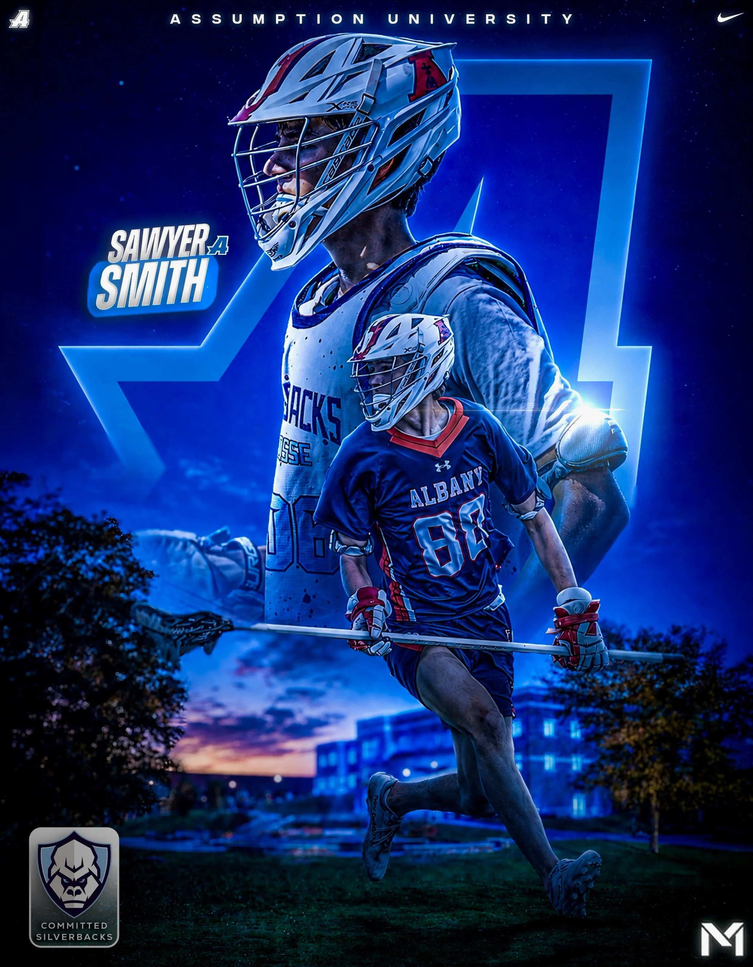 Congratulations to @smithsawyerr on his commitment to @assumptionmlax ! Sawyer is a versatile pole who can play down low or at LSM. He uses his size, reach, and speed dominate the transition game! We are pumped to see Sawyer help the Hounds compete t
