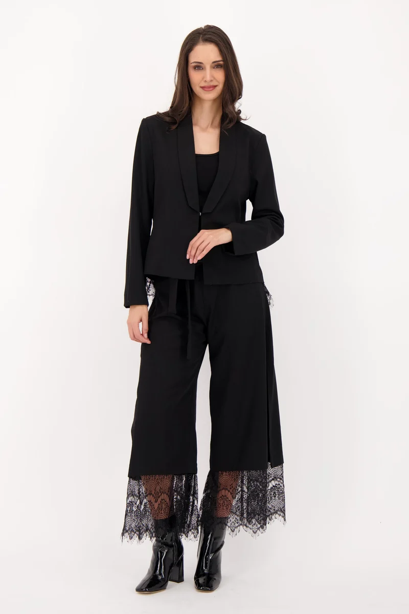 Spanner by Gabby Isabella Shawl Collar Blazer - Black