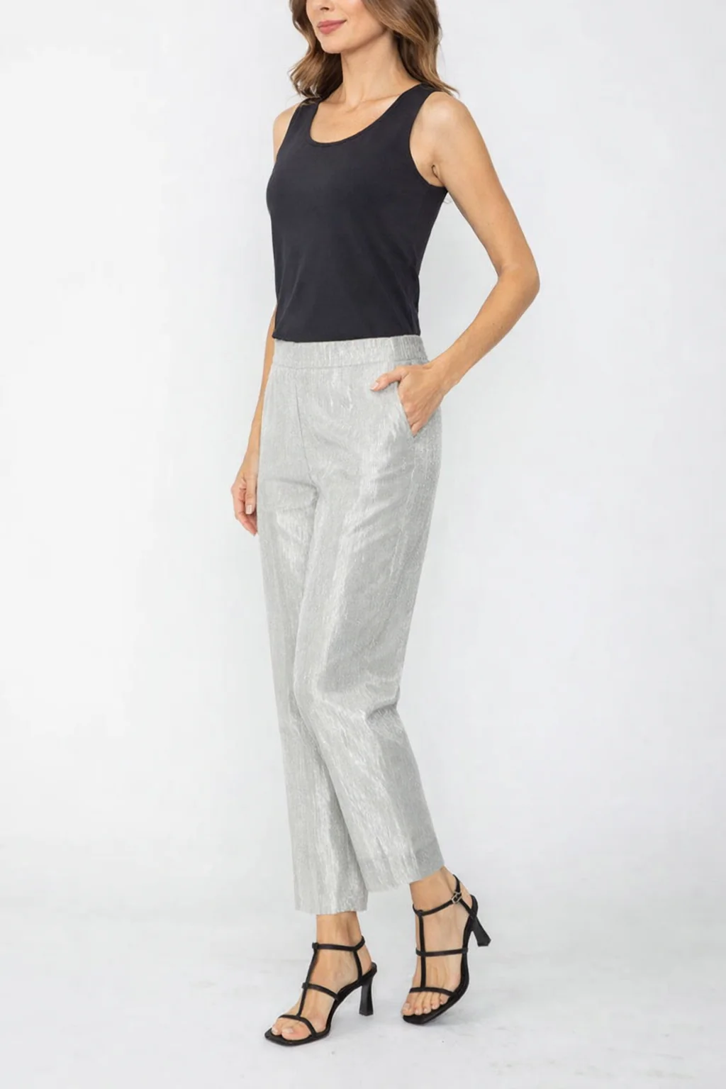 IC Collection Front Pintuck Slim Pants-7630P
