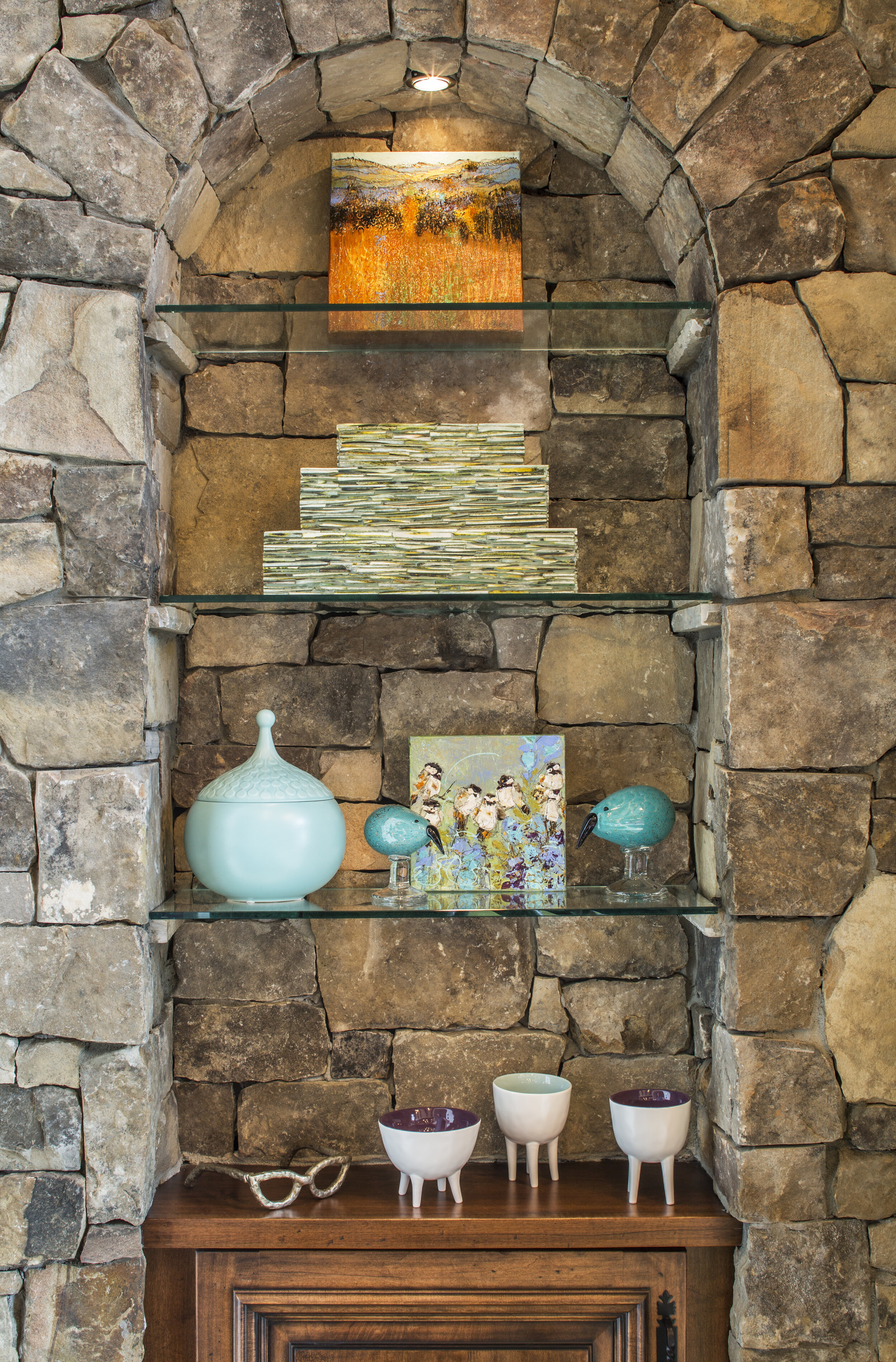 Stone wall glass shelves niche MOUNTAIN.jpg