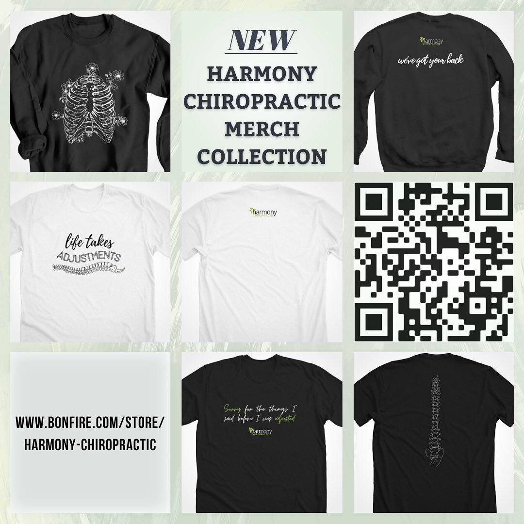 We&rsquo;re so excited to introduce Harmony Chiropractic merch! 

We just launched 3 fun &amp; new designs in both T-shirt and crewneck sweater options. 💚

Order on the Bonfire website today! 
www.bonfire.com/store/harmony-chiropractic

#lifelonghar