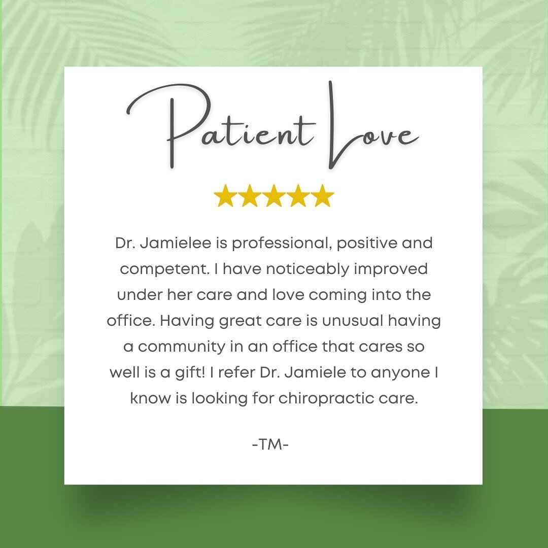 💚Testimonial Tuesday💚

We love hearing stories like this! With regular chiropractic care, you too will feel a beneficial difference in how your body moves and feels. Thank you for allowing us to do what we love! 🥹

#lifelongharmony