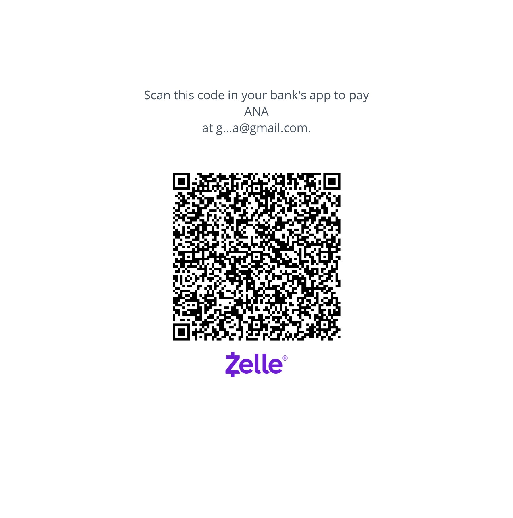 QrCode to Zelle donation