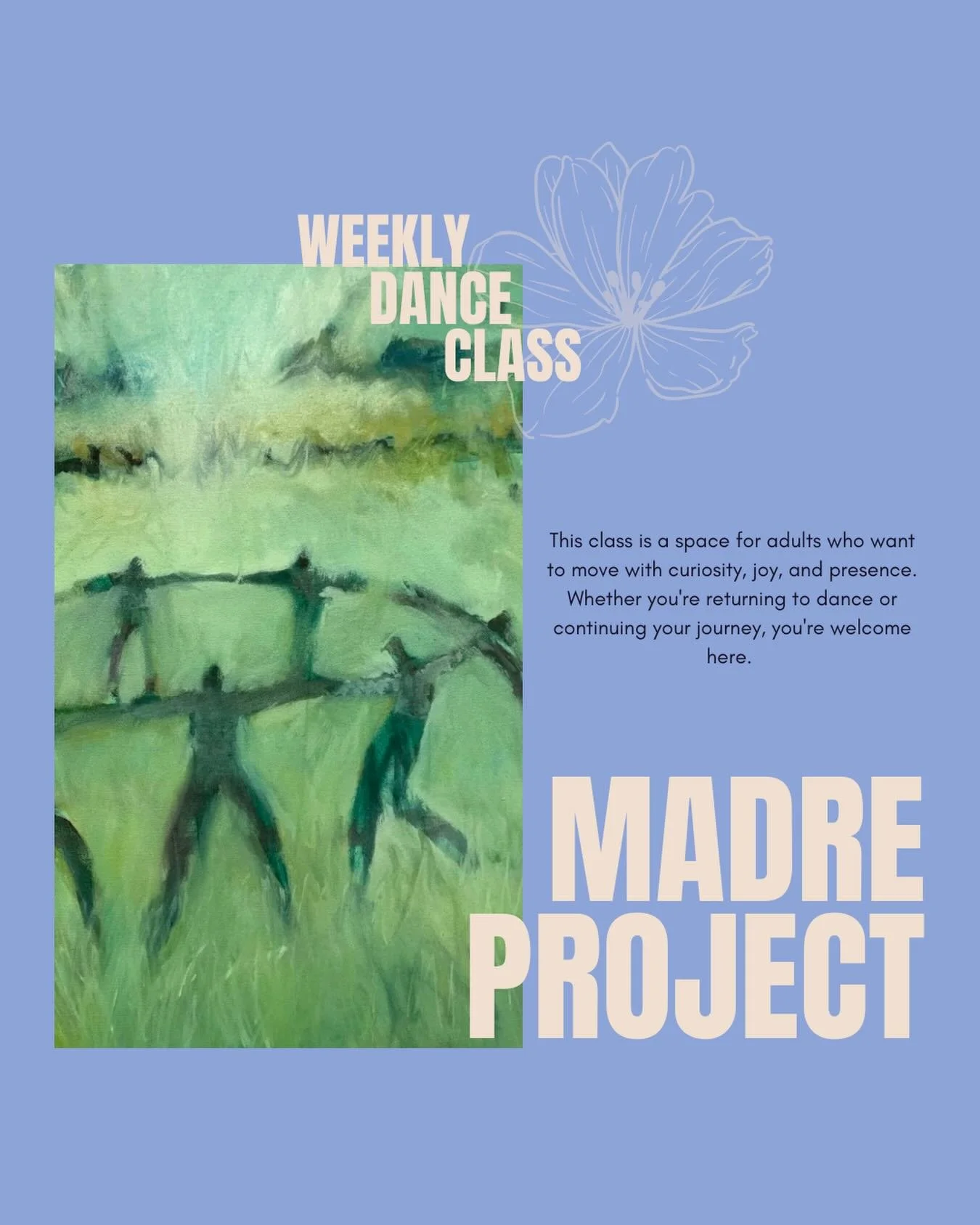 ✨ ✨✨✨

Classes resume Jan 10, 2026

This class is a space for adults who want to move with curiosity, joy, and presence. We begin with a gentle somatic approach, tuning into breath, sensation, and alignment, then move into intricate choreography root