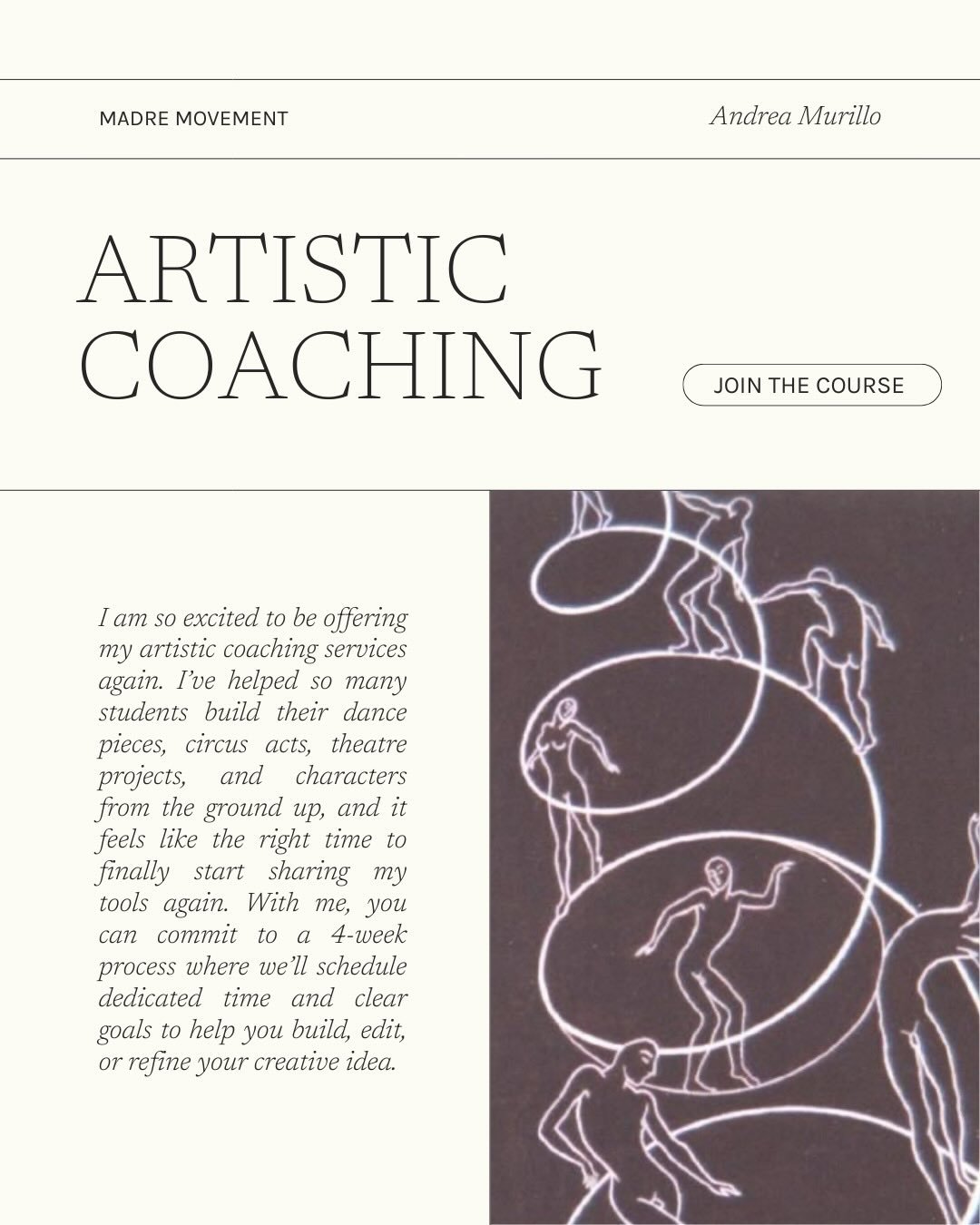 Get the project started 💪🏼

I&rsquo;m so excited to be offering my artistic coaching services again.

I&rsquo;ve helped so many students build their dance pieces, circus acts, theatre projects, and characters from the ground up, and it feels like t