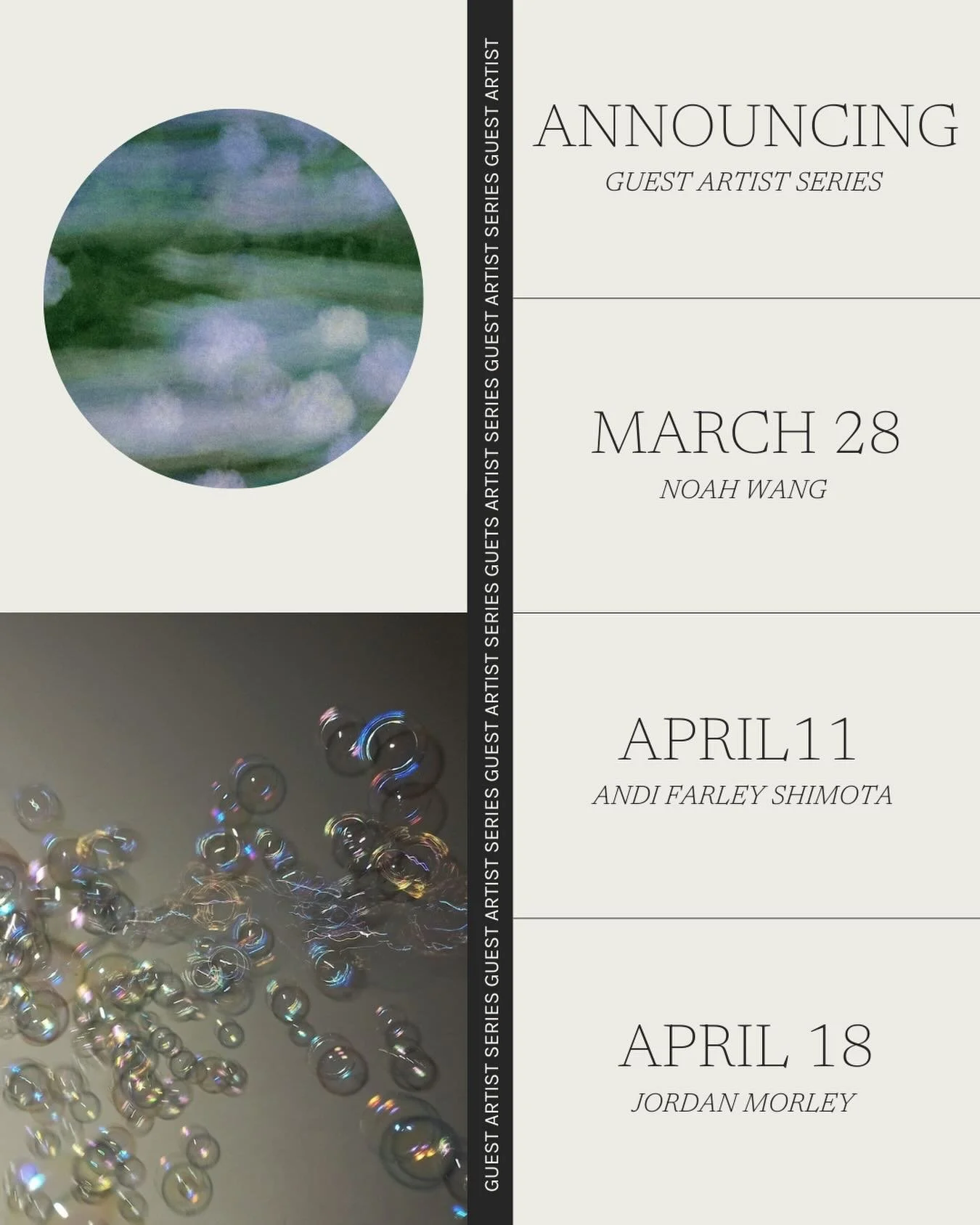 GUEST ARTIST SERIES 🍃

MADRE is hosting some very special guest artists this spring and I couldn&rsquo;t be more excited. These are artists I deeply admire &mdash; some of the kindest humans I know &mdash; each bringing their own training, style, an