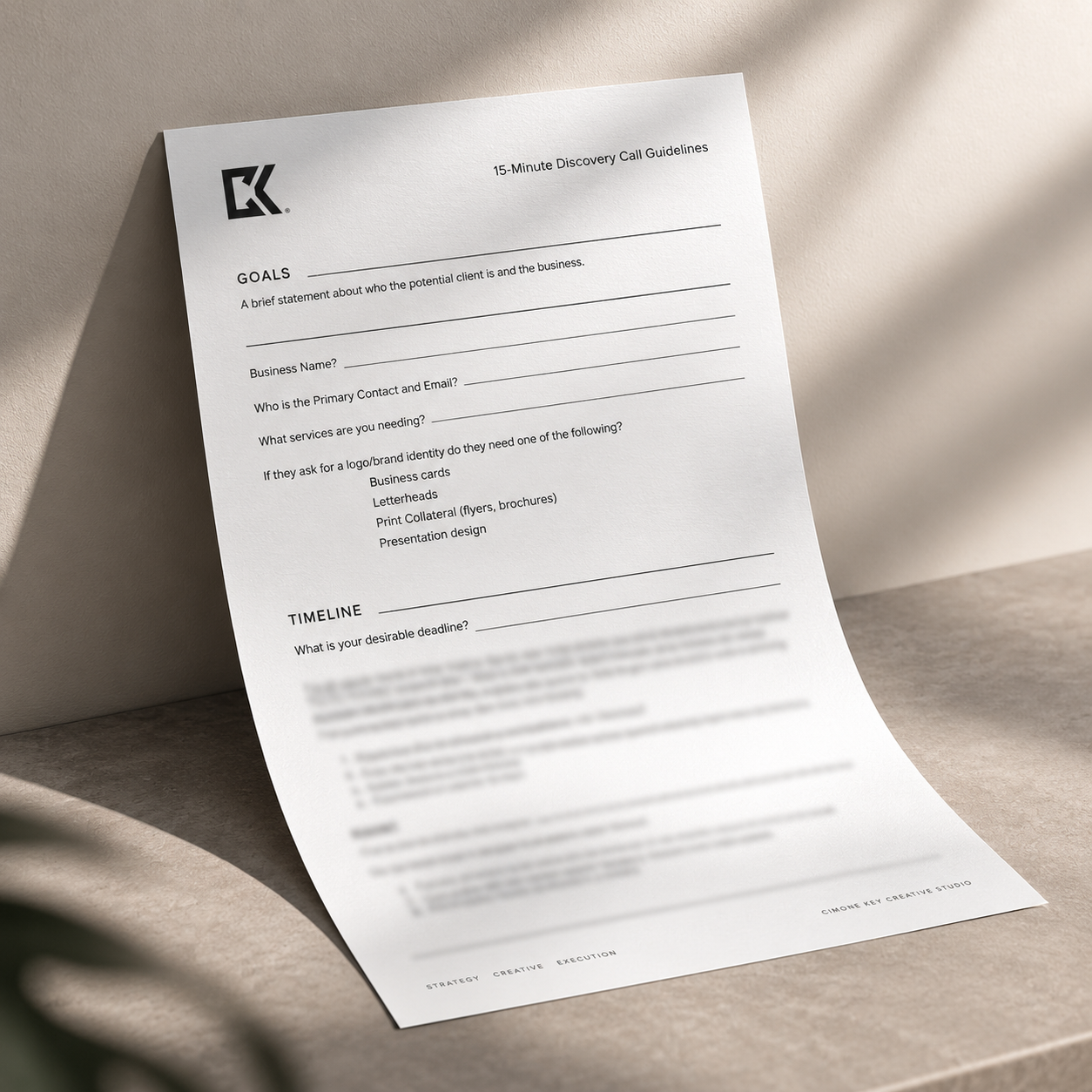 Template: 15-minute Discovery Call
