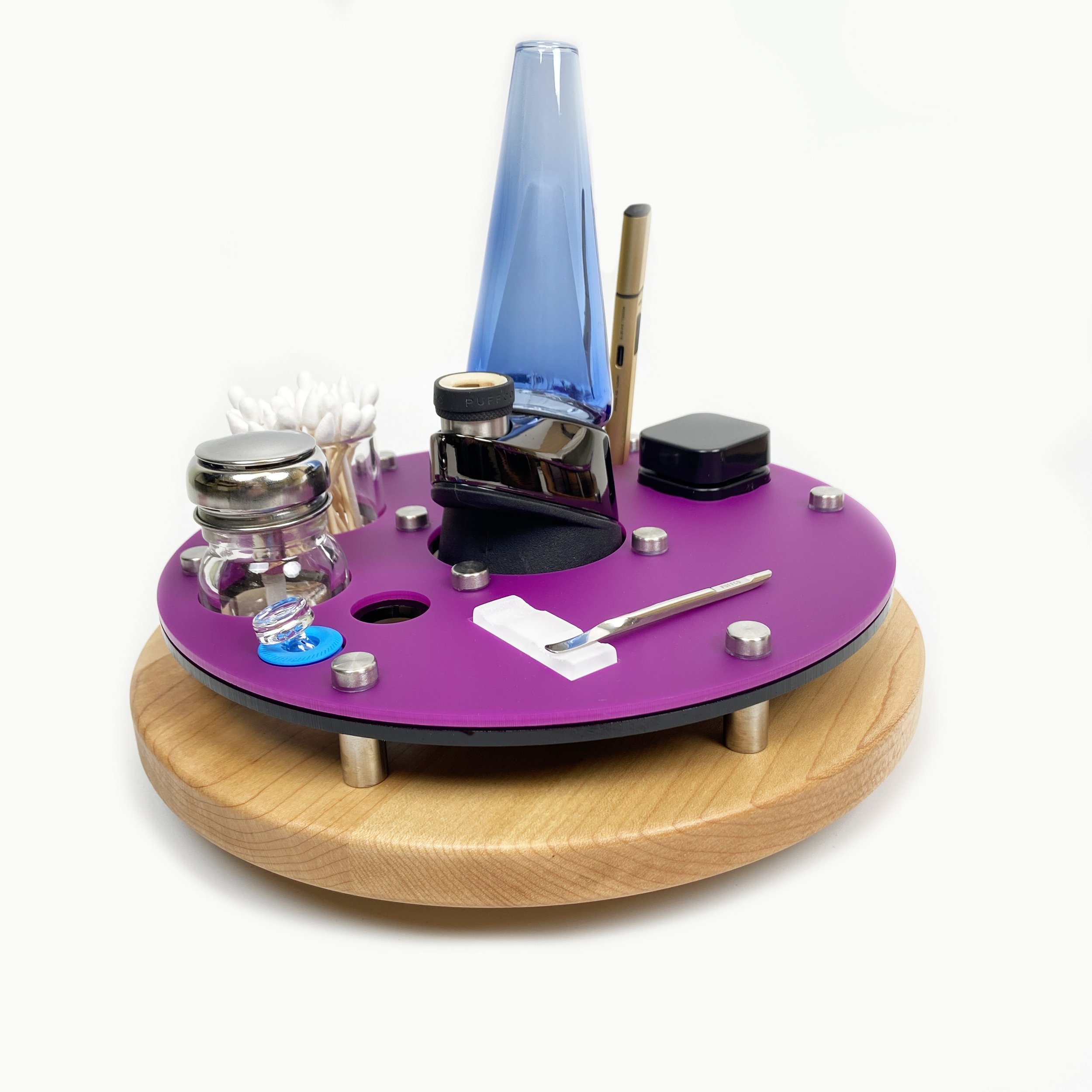 The Puffco Get Lit Programmable RGB LED Dab Rig Station Tray for Peak
