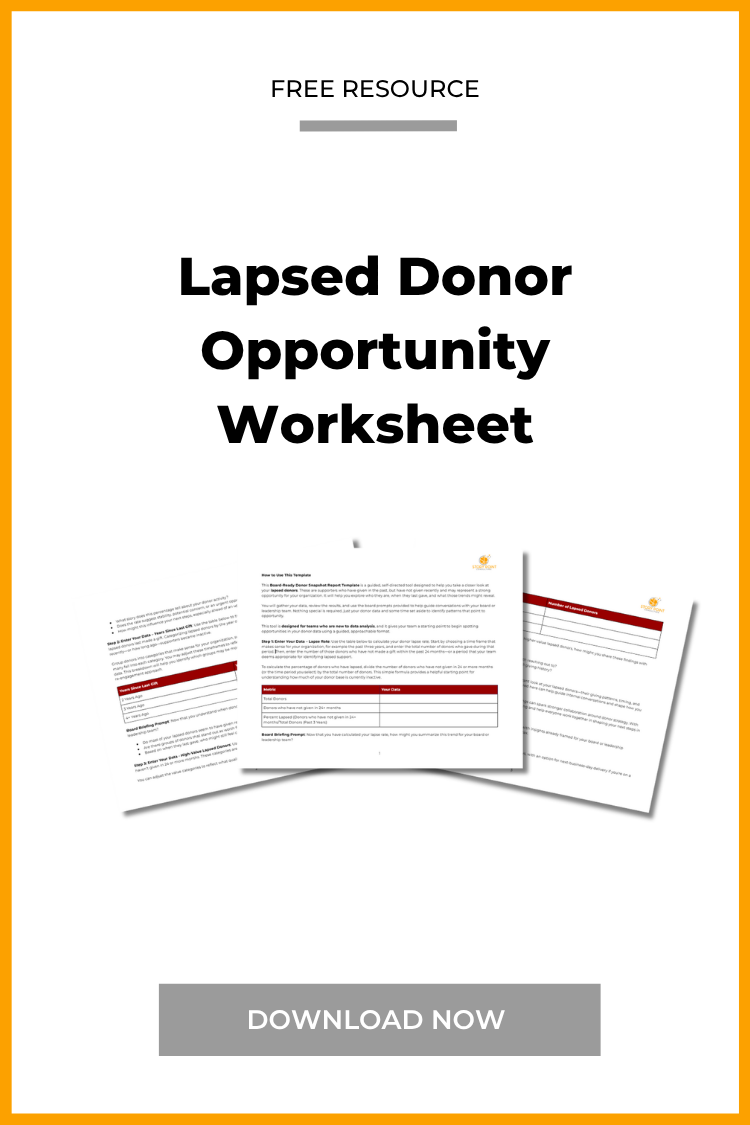 Lapsed Donor Worksheet