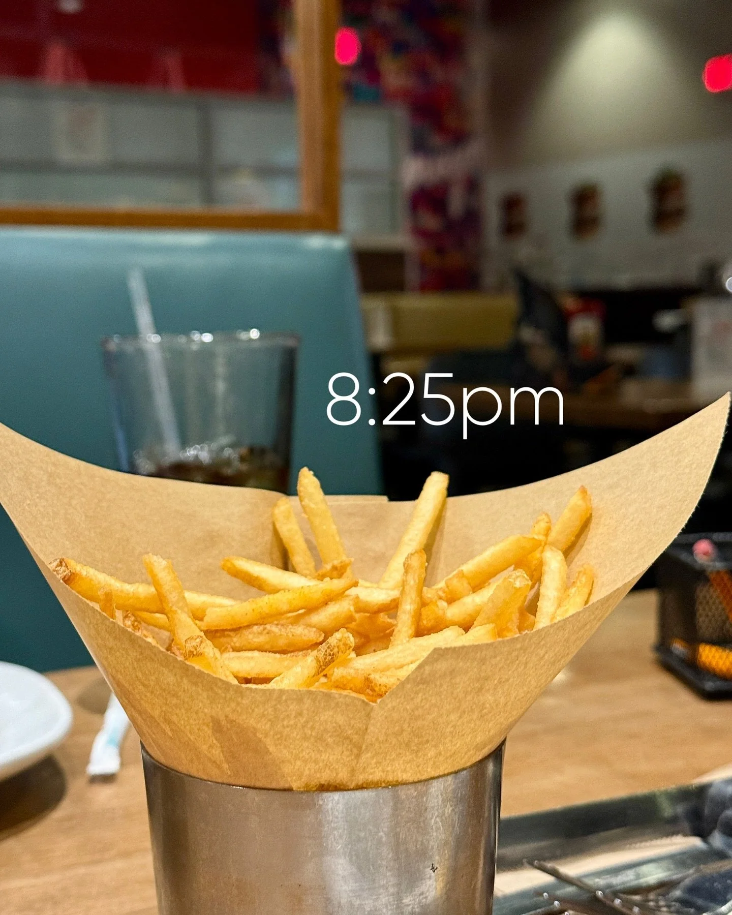 #OneDayHH 8:25pm // Late dinner at our favorite burger spot after the school basketball event. 

Just me and the kids because Jeff stayed home to watch the Tyson fight. 

It&rsquo;s been an enormously busy 6 weeks in our household, and I can feel tha