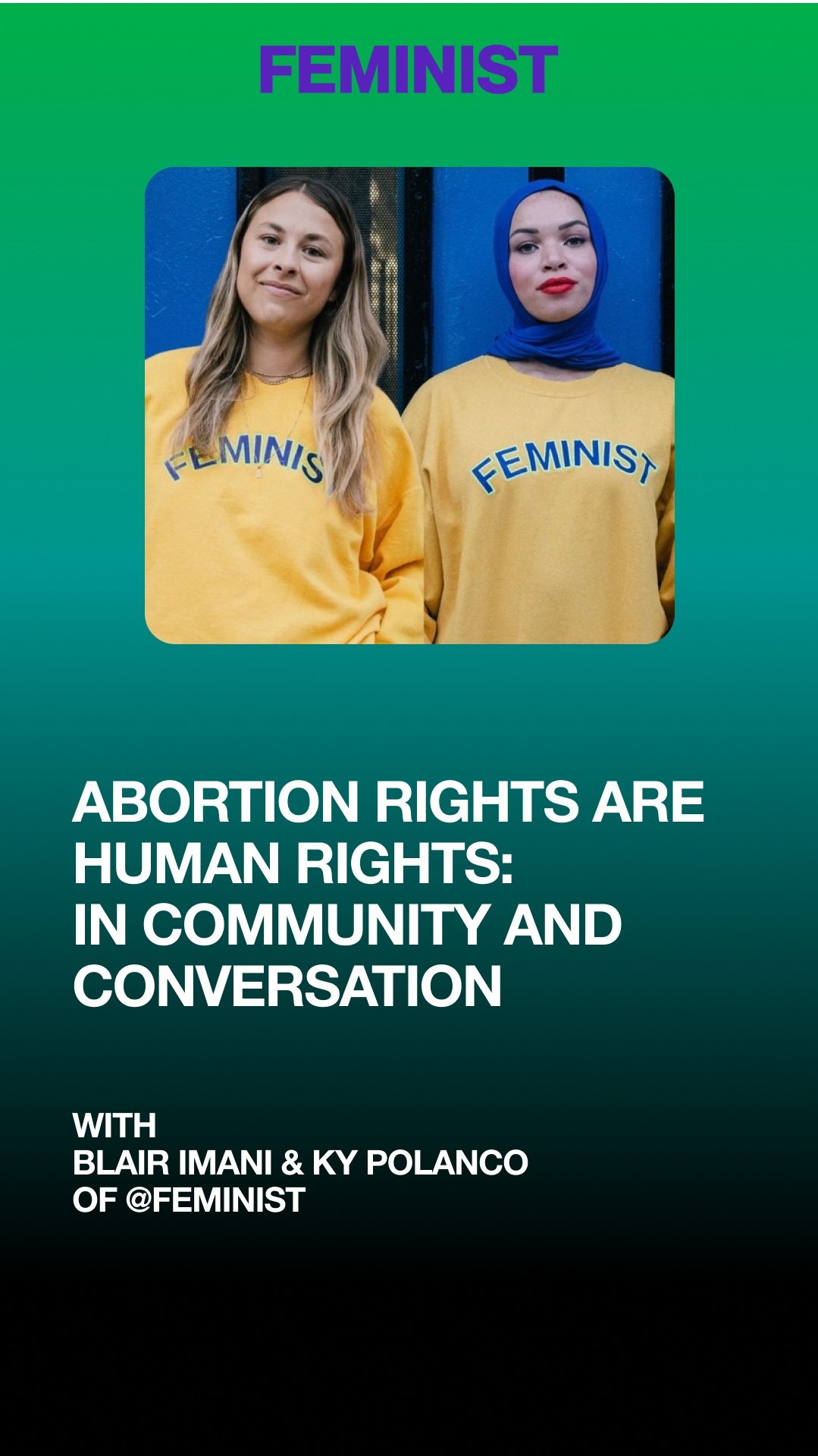 Team FEMINIST in community and healing for the state of abortion