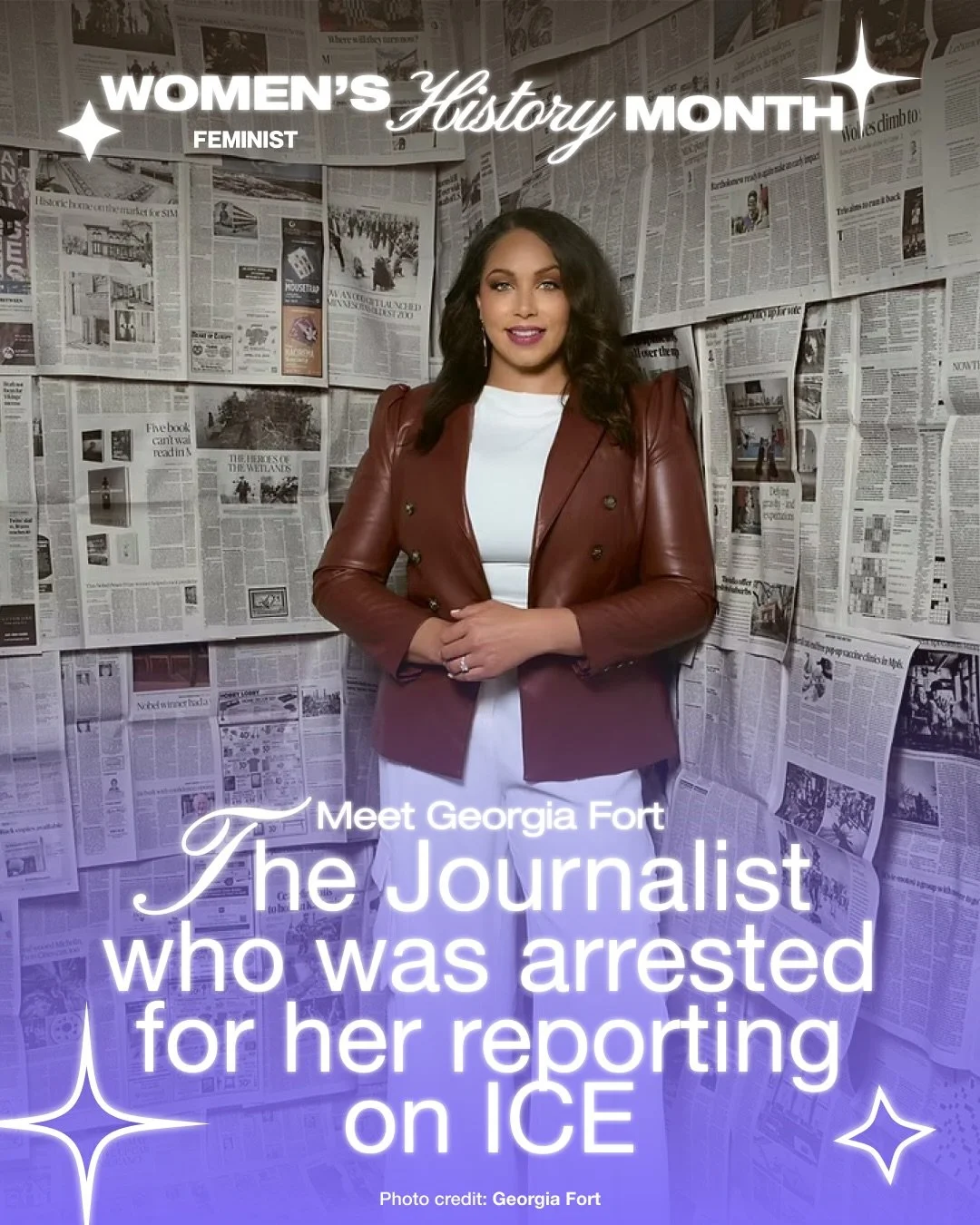 #WomensHistoryMonth: Meet Georgia Fort, the journalist who was arrested for her reporting on ICE 🧊

Georgia Fort (@bygeorgiafort) is an award-winning journalist, news producer, media leader, and cultural archivist whose work sheds light on stories t