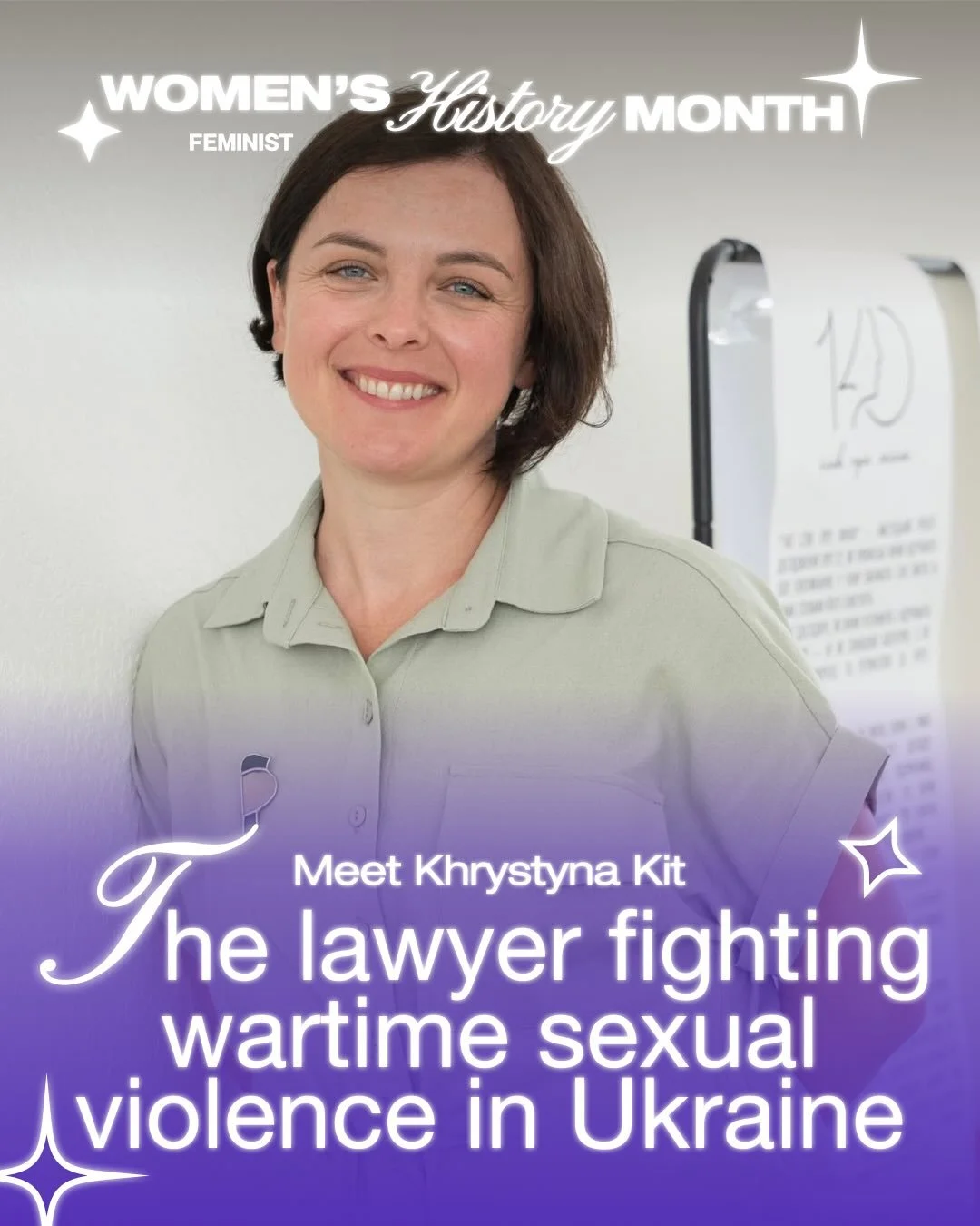 Meet Khrystyna Kit, the attorney fighting for survivors&rsquo; rights in Ukraine 🇺🇦

Khrystyna Kit is a Ukrainian lawyer and women&rsquo;s rights advocate fighting for the rights of gender-based violence survivors. Upon starting her law career, Kit