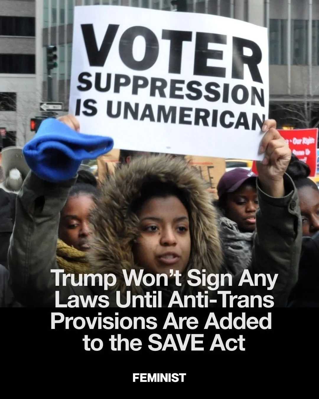 Trump now wants to include anti-transgender provisions in the SAVE Act &ndash; now called the SAVE America Act &ndash; which would restrict voting for U.S. citizens who have changed their legal names, including 69 million married women.

If passed, t