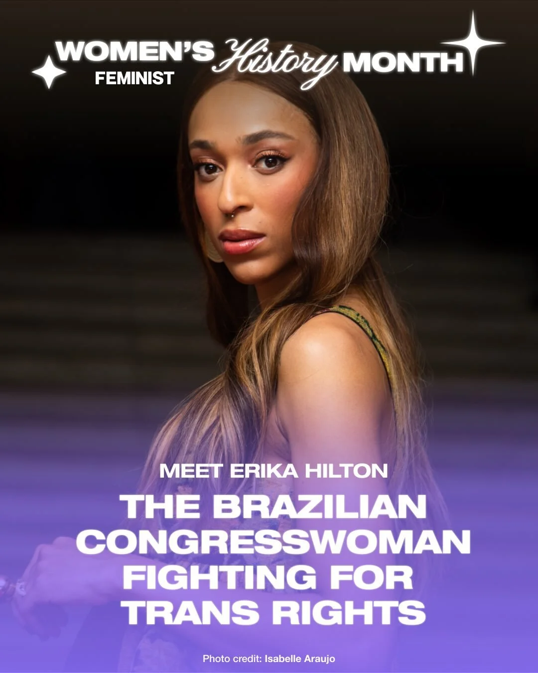 Meet Erika Hilton, the Brazilian Congresswoman fighting for women&rsquo;s rights and trans rights 🏳️&zwj;⚧️💗

Erika Hilton (b. 1992) @hilton_erika is a Black trans activist and one of the first trans women to be elected to Brazil&rsquo;s National C